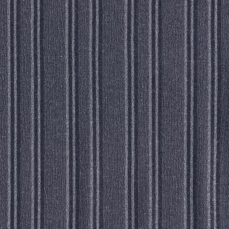Tissu de coton à rayures écrasées – bleu marine, image number 1
