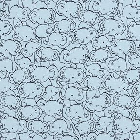 Coton mélangé Jersey Bousculade d'éléphants – bleu argenté, 