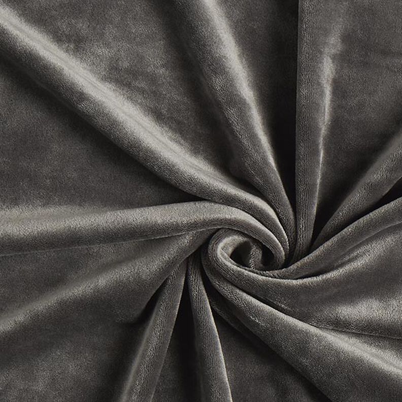 Velours stretch Tissu Nicki – gris, image number 1