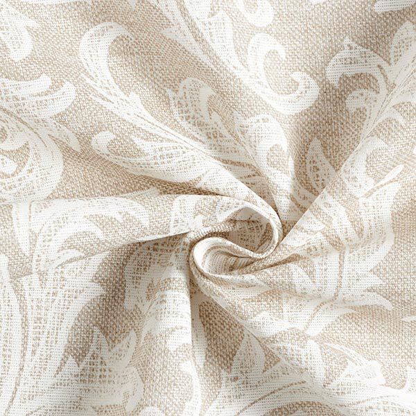 Tissu de décoration Canvas Ornements – nature/blanc,  image number 3