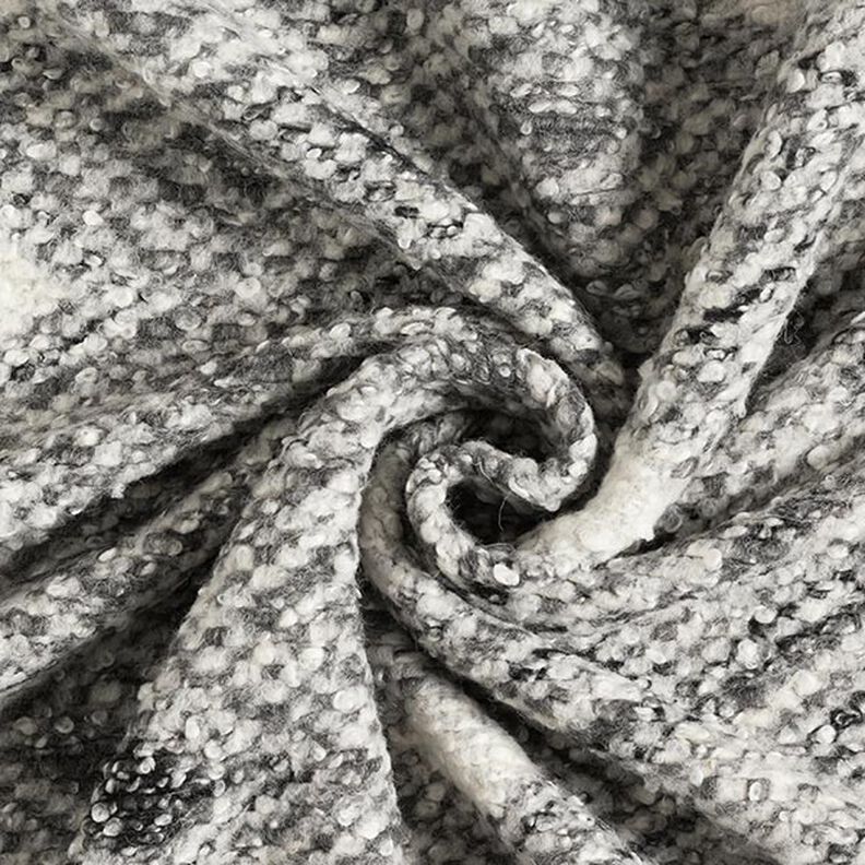 Maille bouclée en laine mélangée Grands losanges – gris,  image number 3
