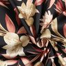 Crêpe satin magnolias et feuilles de palmier – noir/beige,  thumbnail number 3
