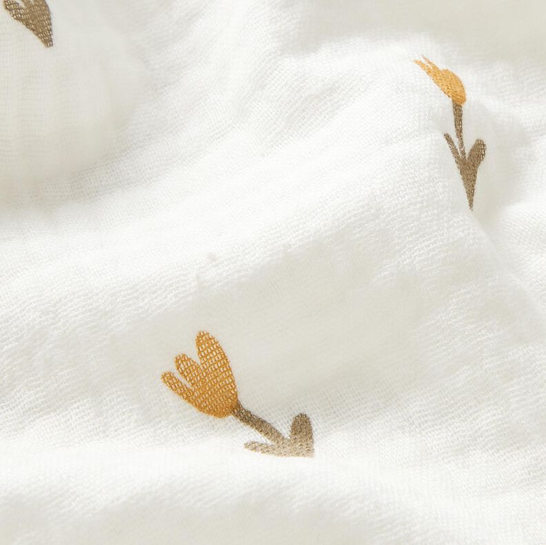 Tissu double gaze de coton Petite fleur – ivoire, image number 2