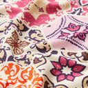 Jersey viscose carreaux bohème – nature/rose vif, 