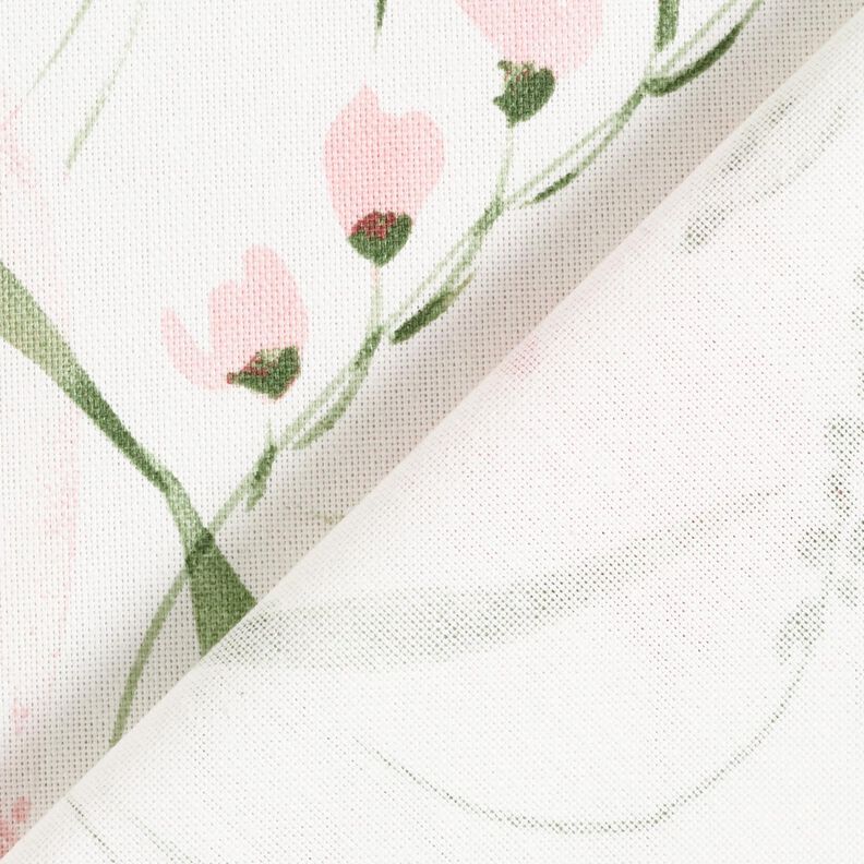 Tissu de décoration Semi-panama Freesias – ivoire/rose clair,  image number 4