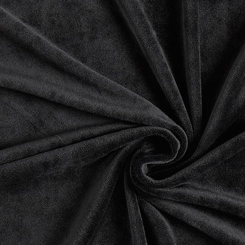 Velours stretch Tissu Nicki – noir,  image number 1