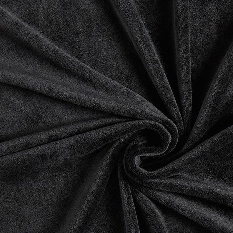 Velours stretch Tissu Nicki – noir,  image number 1