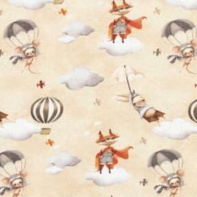 Polaire alpin animaux volants Impression numérique – beige clair, 