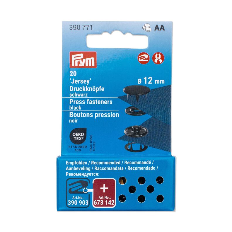 Boutons pression en jersey [12 mm] | Prym – noir,  image number 3