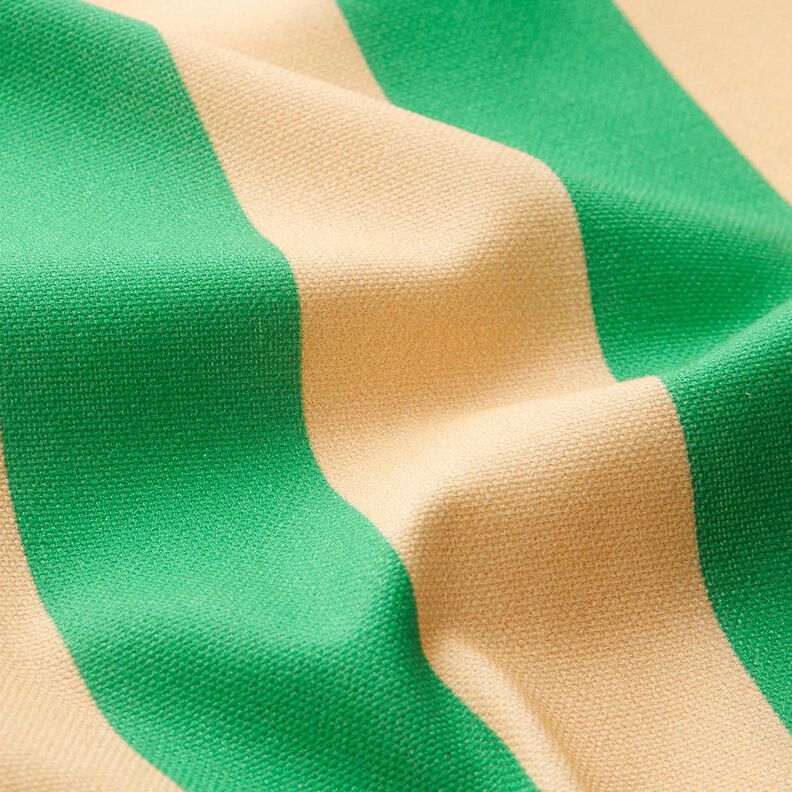 Tissu de décoration Semi-panama Grandes rayures – vert/abricot,  image number 2