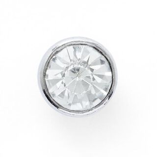 Bouton à queue métallique avec strass [  Ø10 mm ] – argent métallique, 