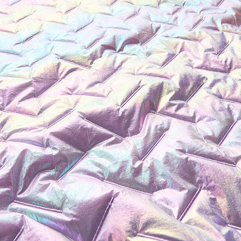 Tissu matelassé Motif diagonal, irisé – lilas pastel,  image number 2