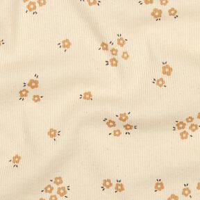 GOTS Jersey c&ocirc;tel&eacute; Streubl&uuml;mchen | Poppy Fabrics &ndash; cr&egrave;me/brun faon, 