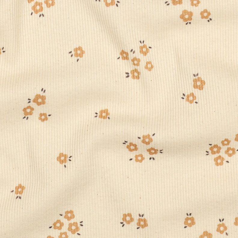 GOTS Jersey c&ocirc;tel&eacute; Streubl&uuml;mchen | Poppy Fabrics &ndash; cr&egrave;me/brun faon,  image number 2