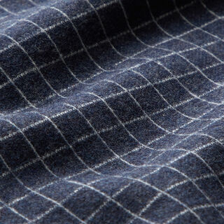 Maille jacquard brossée quadrillage – bleu jean, 