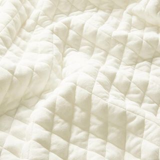 Jersey matelassé à losanges uni – blanc, 