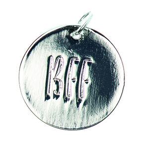 Pendentif BFF [Ø17 mm] | Rico Design – argent métallique, 