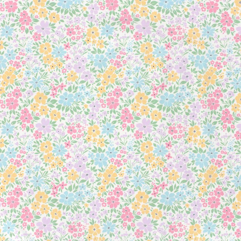 Jersey coton Tendre prairie fleurie – ivoire/lilas pastel,  image number 1