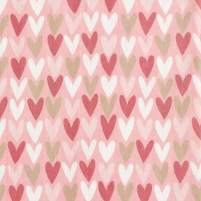 Popeline coton Cœurs – vieux rose clair, 