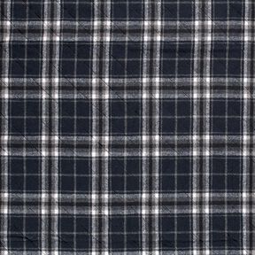 Tissu matelassé à carreaux – bleu nuit/gris pierre, 