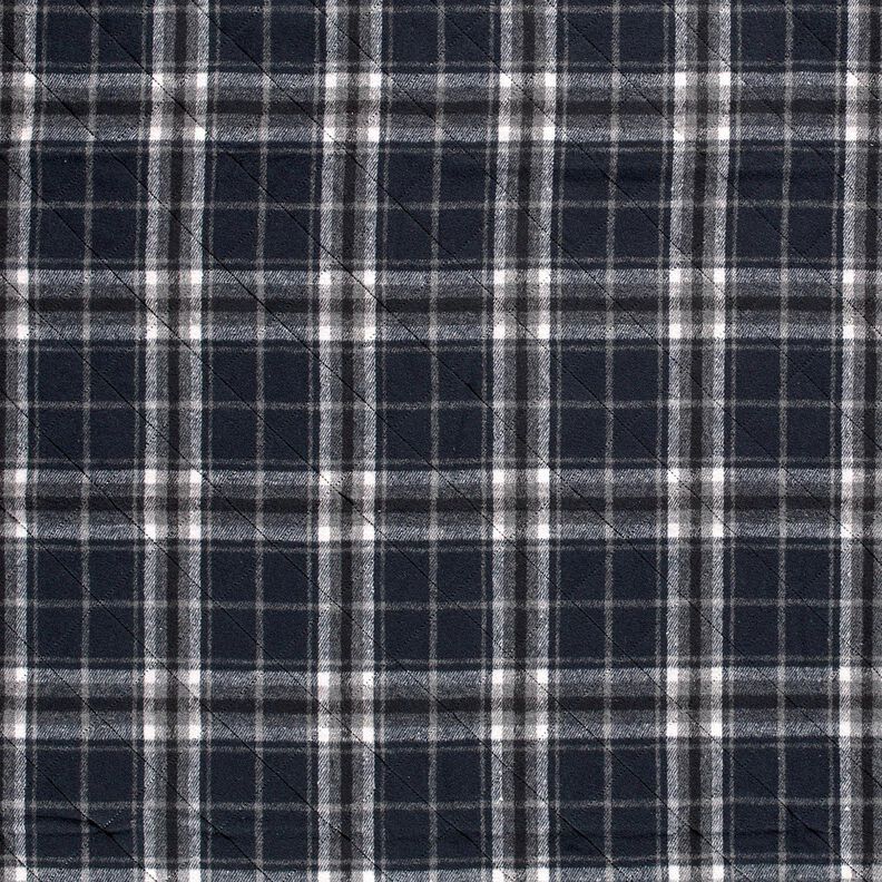 Tissu matelassé à carreaux – bleu nuit/gris pierre, image number 1
