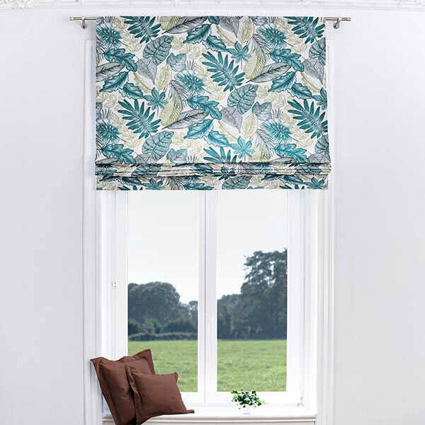 Tissu de décoration Semi-panama jungle – pétrole légère, image number 5