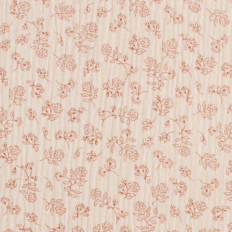 Tissu double gaze de coton Petites vrilles de fleurs – nature,  image number 1