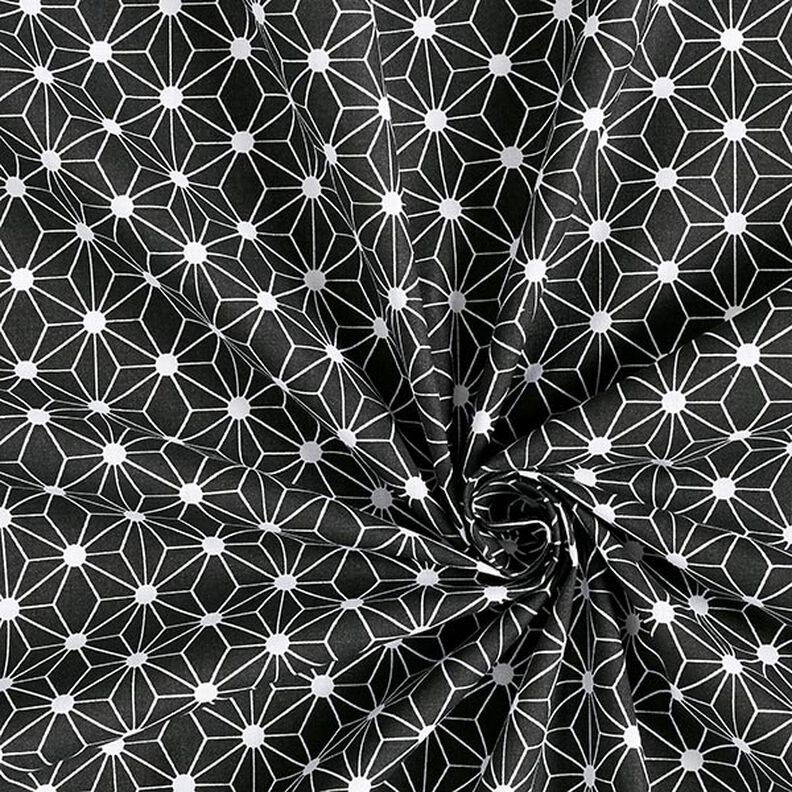 Tissu en coton Cretonne Étoile graphique – noir, image number 3