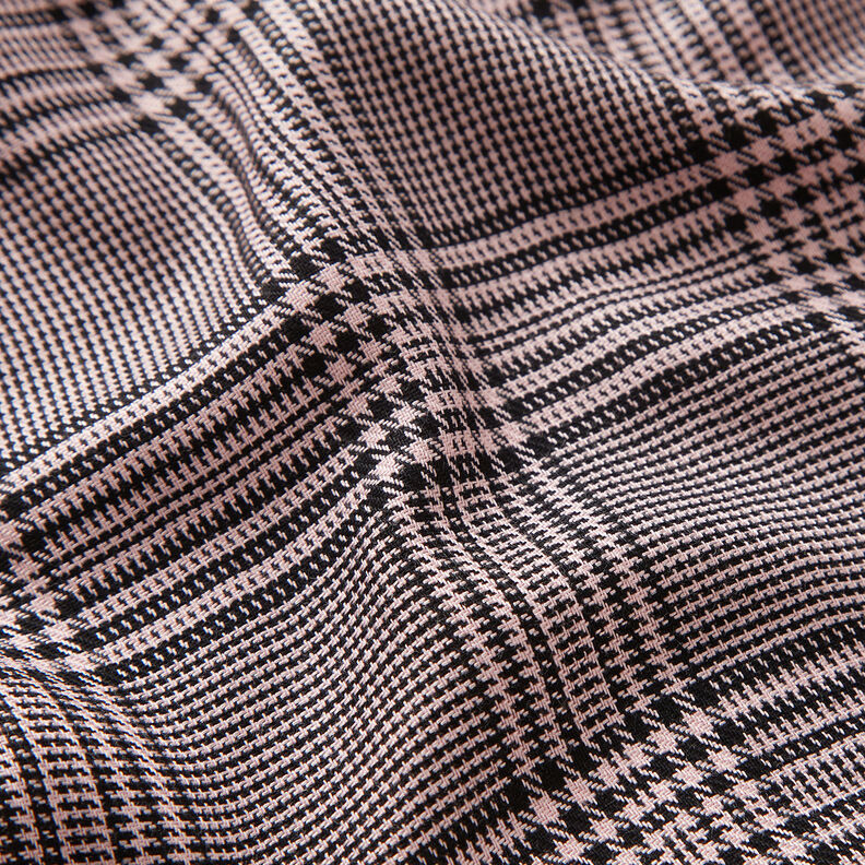 Tissu viscose Prince-de-galles – vieux rose/noir,  image number 2