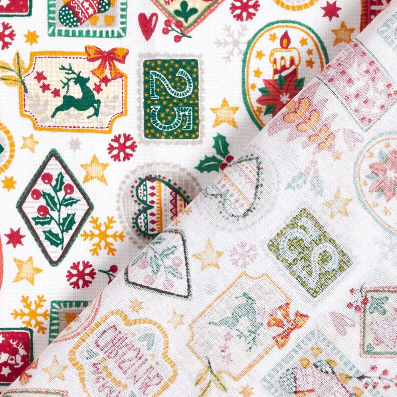 Tissu en coton Popeline Images de Noël – blanc/carmin,  image number 4