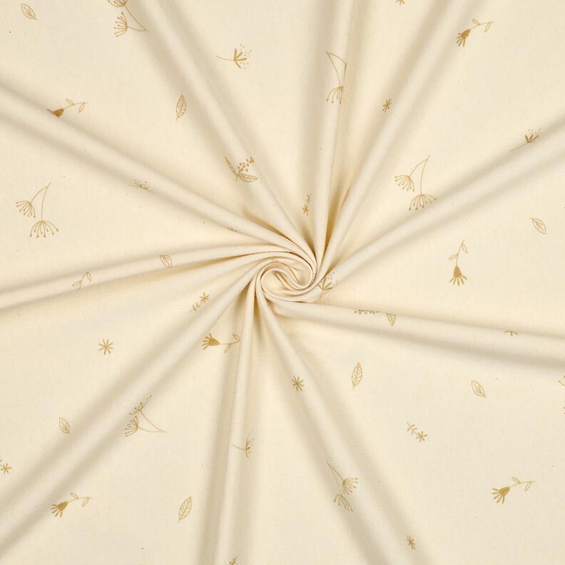 GOTS Jersey coton Branches et plantes | Poppy Fabrics – crème/brun faon, image number 3