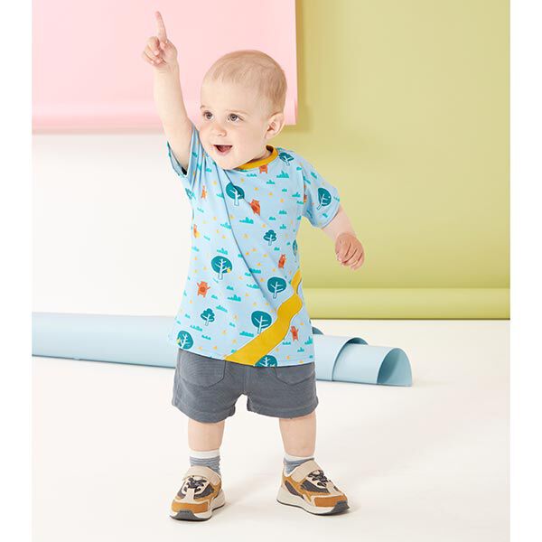 Jersey coton abeille et ours | PETIT CITRON – bleu clair, image number 7