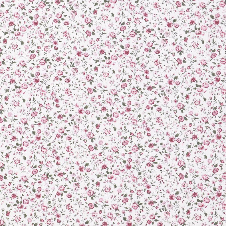 Popeline de coton Roses délicates – blanc/mauve,  image number 1
