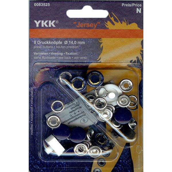 Bouton-pression sans couture Jersey 3 – bleu marine | YKK, image number 1