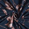 Jersey coton Feuilles scintillantes | Glitzerpüppi – bleu nuit/vieux rose foncé,  thumbnail number 3