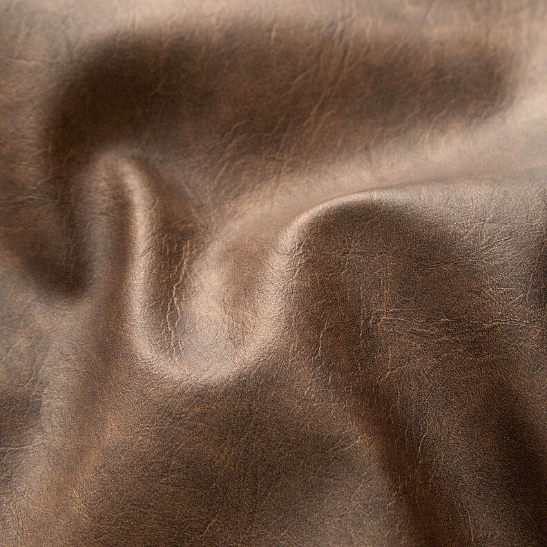 Simili cuir aspect vintage uni – marron moyen,  image number 3