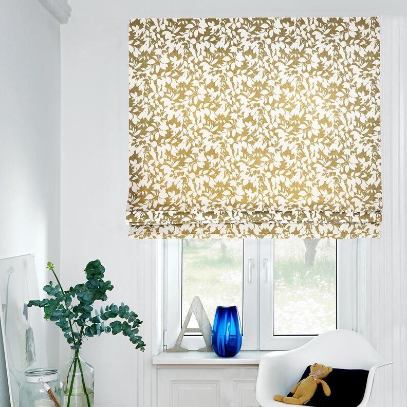 Tissu de d&eacute;coration Panama Silhouettes de feuilles &ndash; cr&egrave;me/olive clair,  image number 5