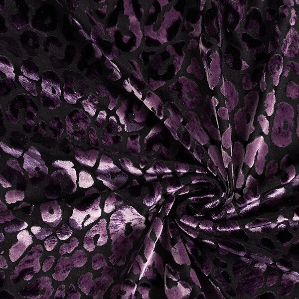 Panne de velours dévorée Motif léopard – lilas,  image number 3