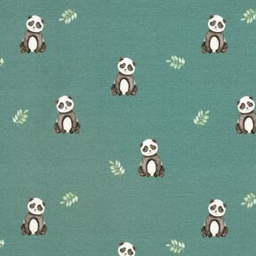 GOTS French Terry Sweat d’été Panda Impression numérique – roseau, 