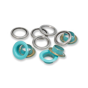 Œillets avec rondelles [20 unités | Ø 11 mm] | Prym – menthe/argent métallisé, 