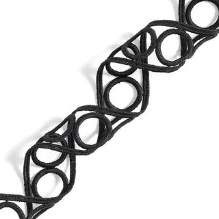 Ruban dentelle Dentelle brodée [37 mm] – noir, 