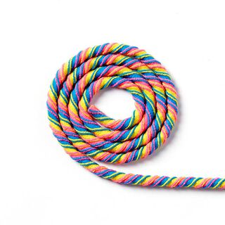 Cordon en caoutchouc Helix multicolore [Ø 5 mm] - jaune / rose vif fluo, 