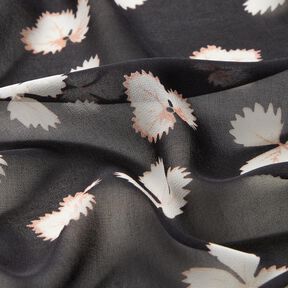 Chiffon feuilles – noir/blanc, 