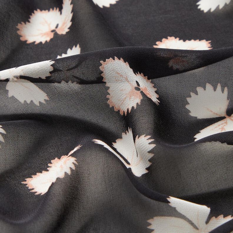 Chiffon feuilles – noir/blanc,  image number 2