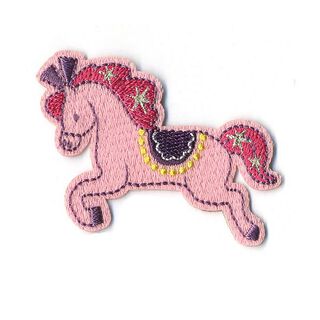 Application poney [ 4,5 x 6 cm ] – rose/rose vif, 