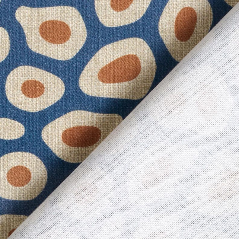 Tissu de décoration Semi-panama motif léopard abstrait – bleu/noix de cajou,  image number 4