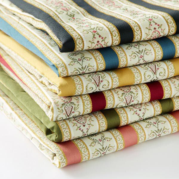 Tissu d’ameublement jacquard Rayures Biedermeier – crème/olive,  image number 5