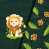 Jersey coton Lion mignon Panel | Glitzerpüppi  – vert foncé/brun faon,  thumbnail number 2