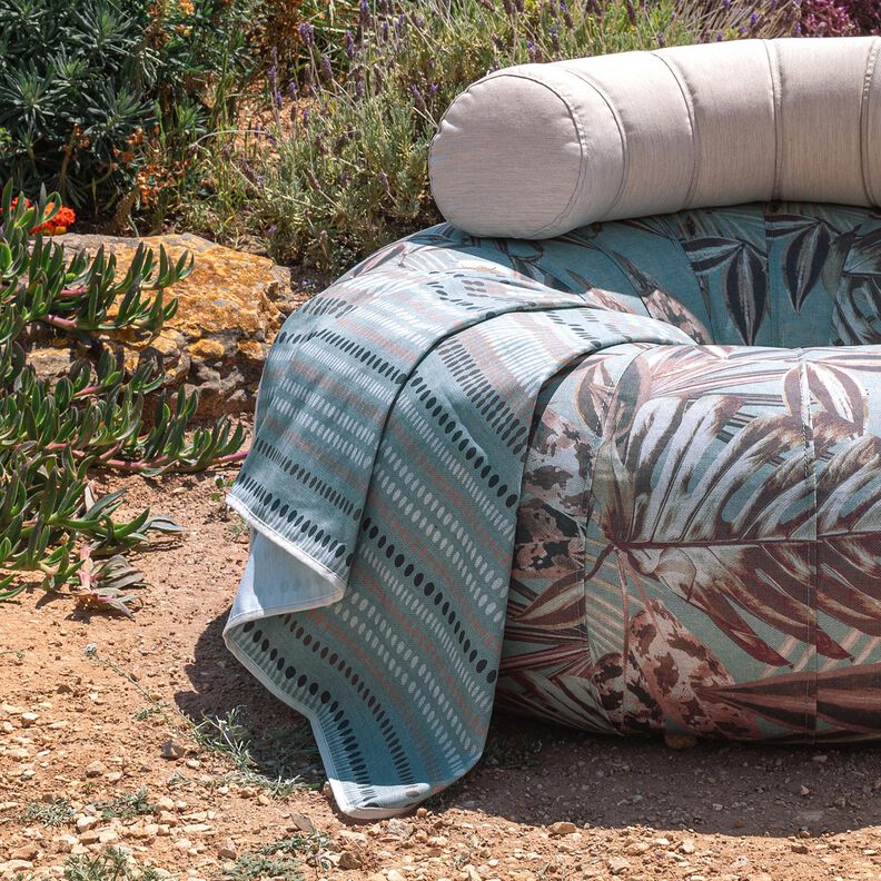 Tissu d’extérieur Canvas Pois – eucalyptus/marron clair,  image number 7