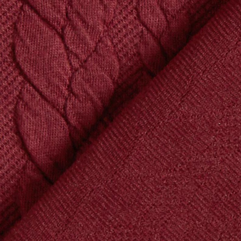 Jersey jacquard Cloqué Torsades – rouge bordeaux,  image number 4